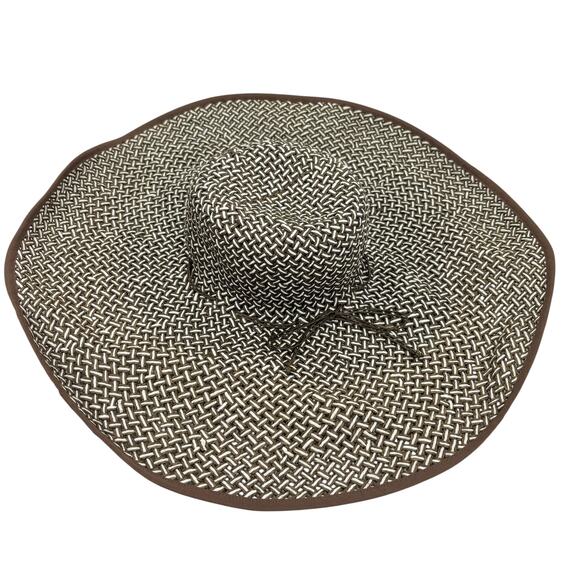 Liz Claiborne Sun Hat Wide Brim Beach Vacation Resort Quiet Luxury Old Money - Picture 2 of 6